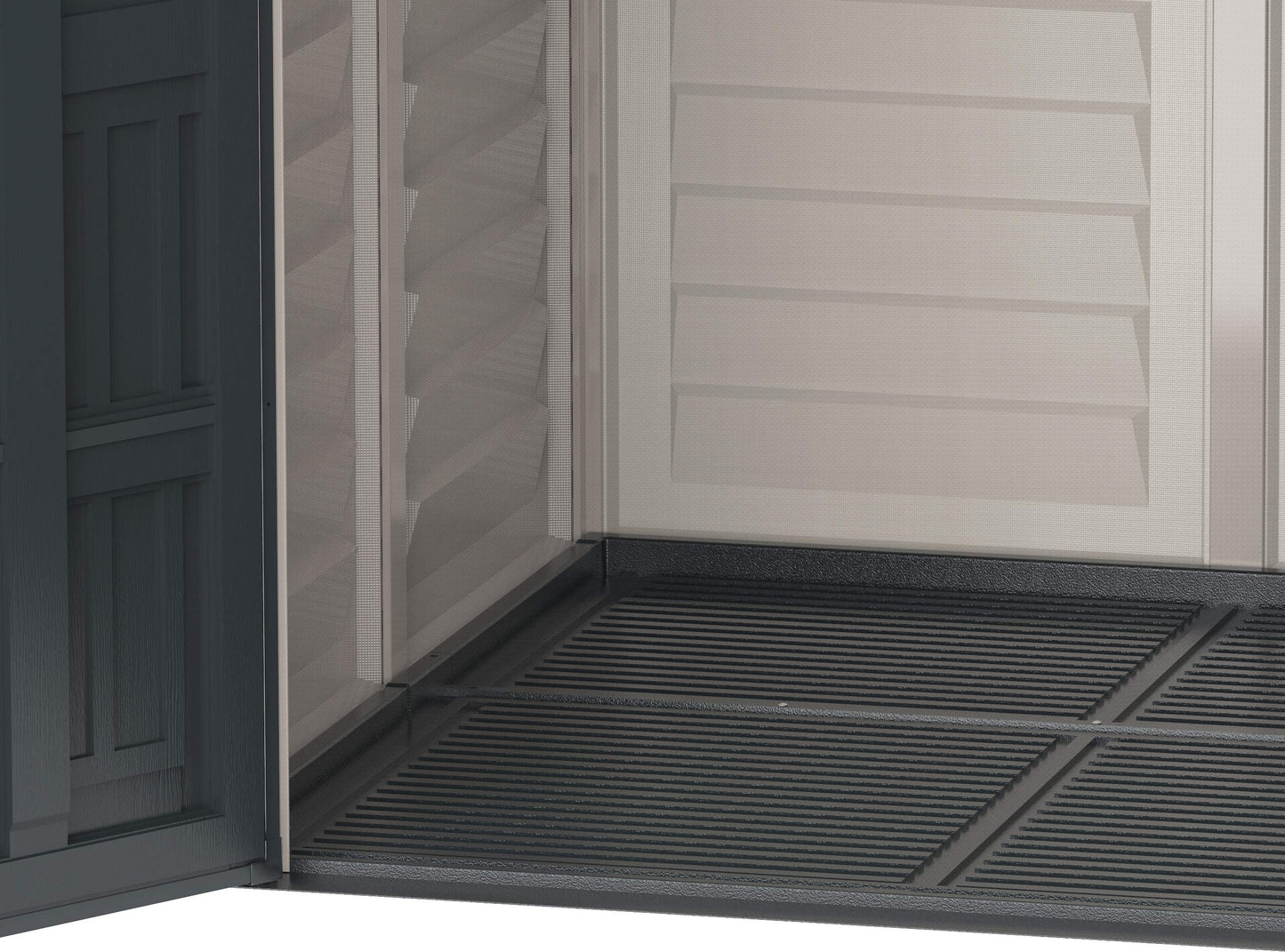Duramax 35525 Yarmate Plus Abri de rangement extérieur en vinyle Adobe/gris