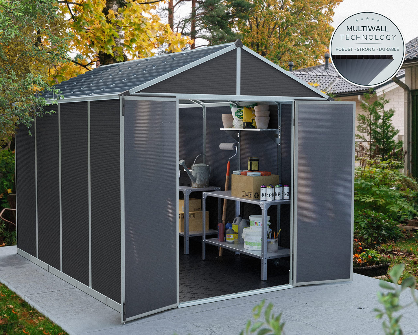 Palram - Canopia Rubicon 8' x 10' Shed - Gray