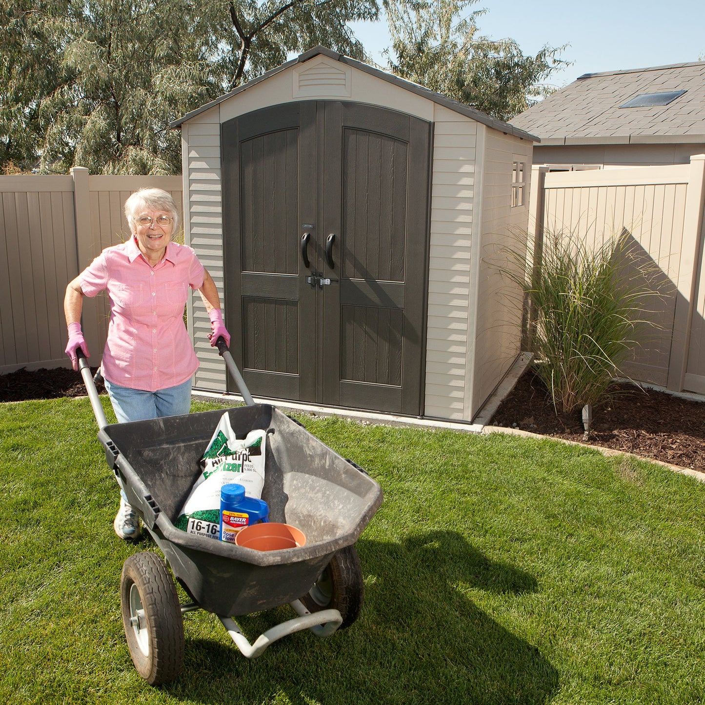 Lifetime 60042 7' X 7' Outdoor Storage Shed, Desert Sand 7 ft. x 7 ft.