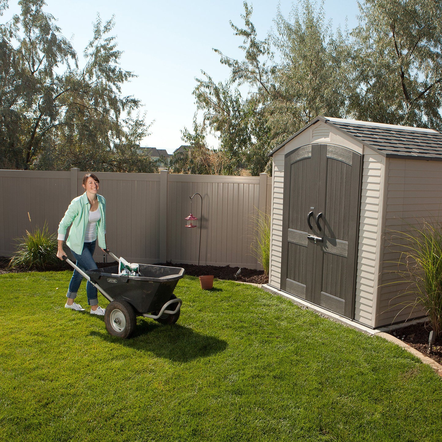 Lifetime 60042 7' X 7' Outdoor Storage Shed, Desert Sand 7 ft. x 7 ft.