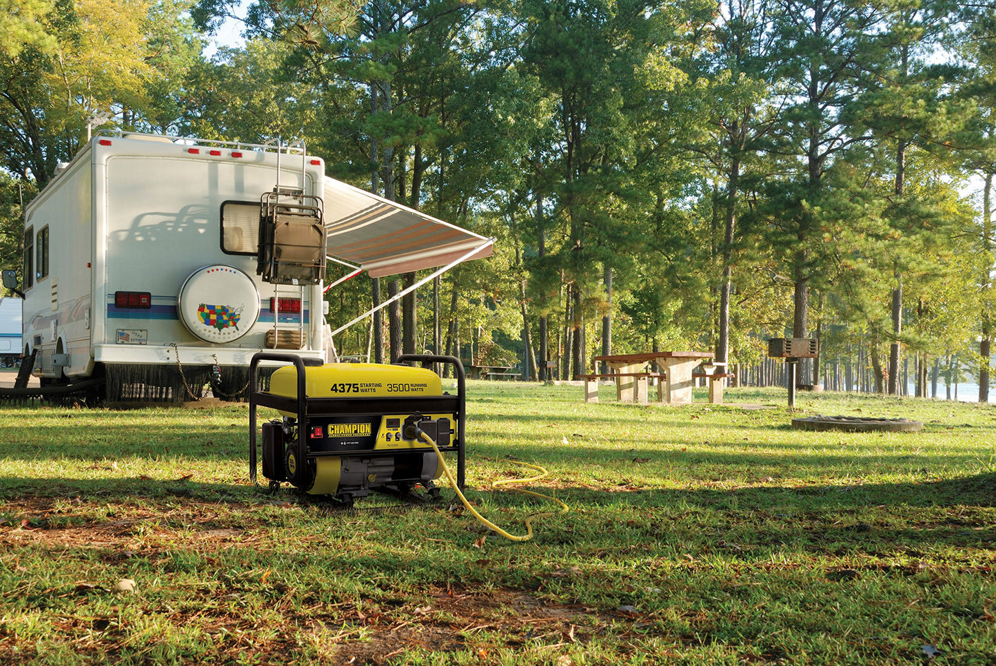 Champion Power Equipment 100555 4375/3500-Watt RV Ready Portable Generator, CARB 3500-Watt + Manual Start