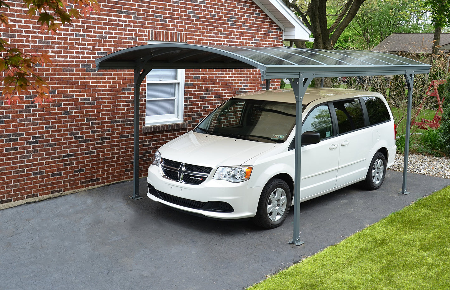 Palram - Carport Canopia Vitoria Gris Toit Arqué