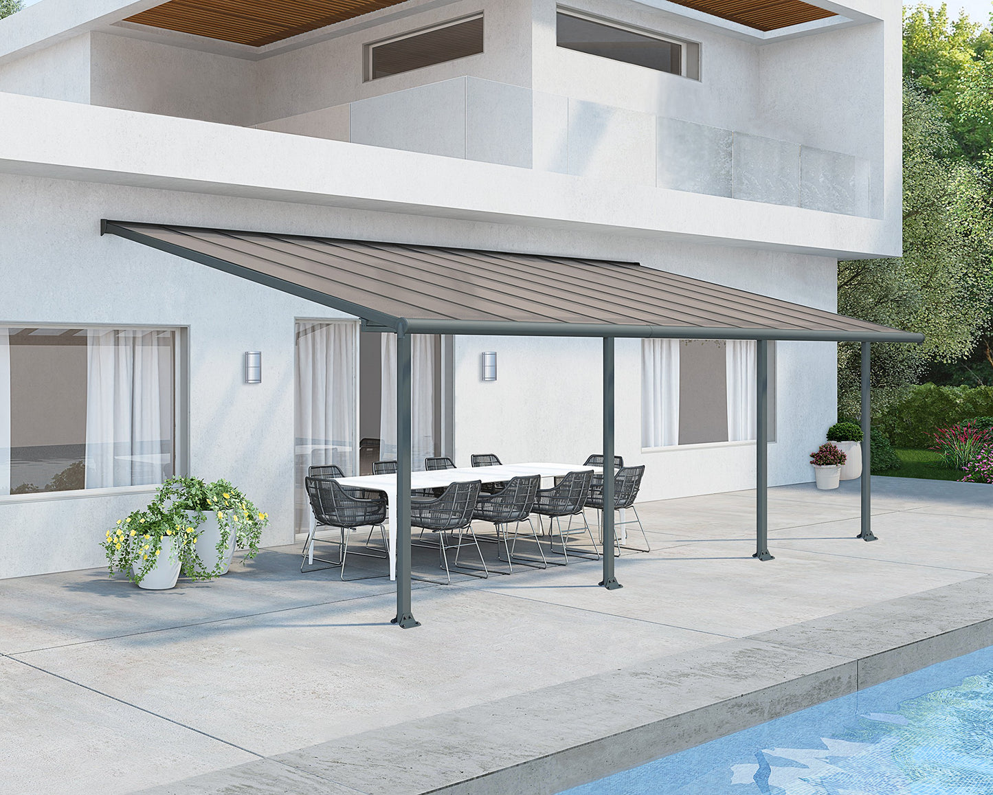 Palram - Canopia Olympia Patio Cover - 10' x 24' - Gray/Bronze 10β x 24β
