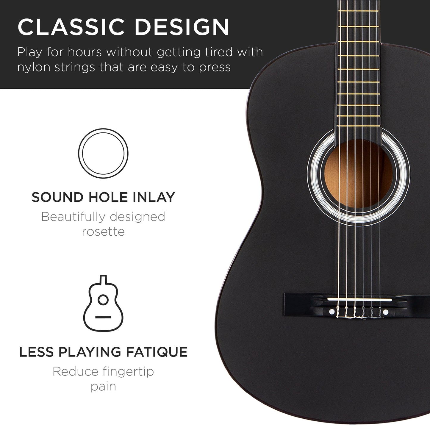 Beginner Acoustic Guitar Set w/ Case, Strap, Digital Tuner, Strings - 38in