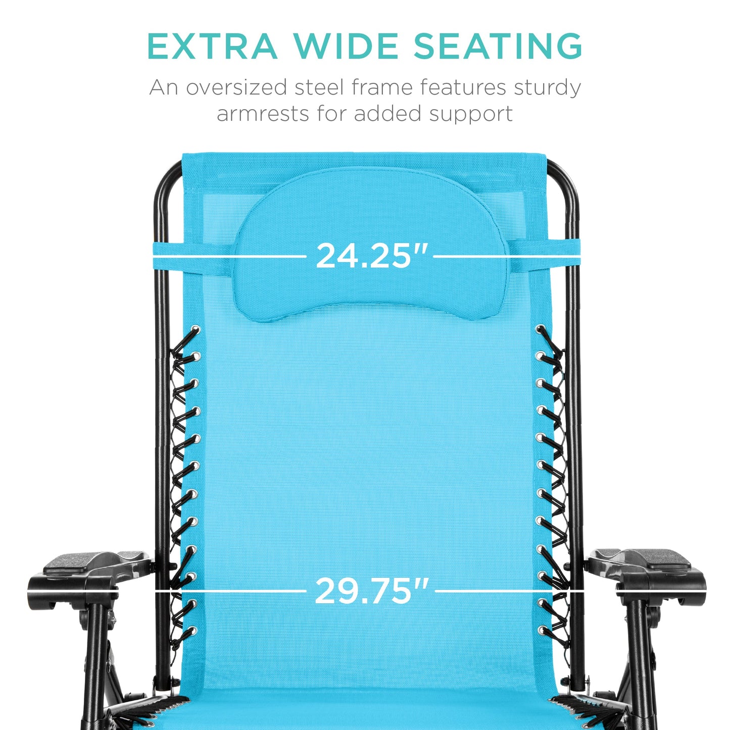 Oversized Reclining Zero Gravity Chair Lounger w/ Cup Holder, Pillow