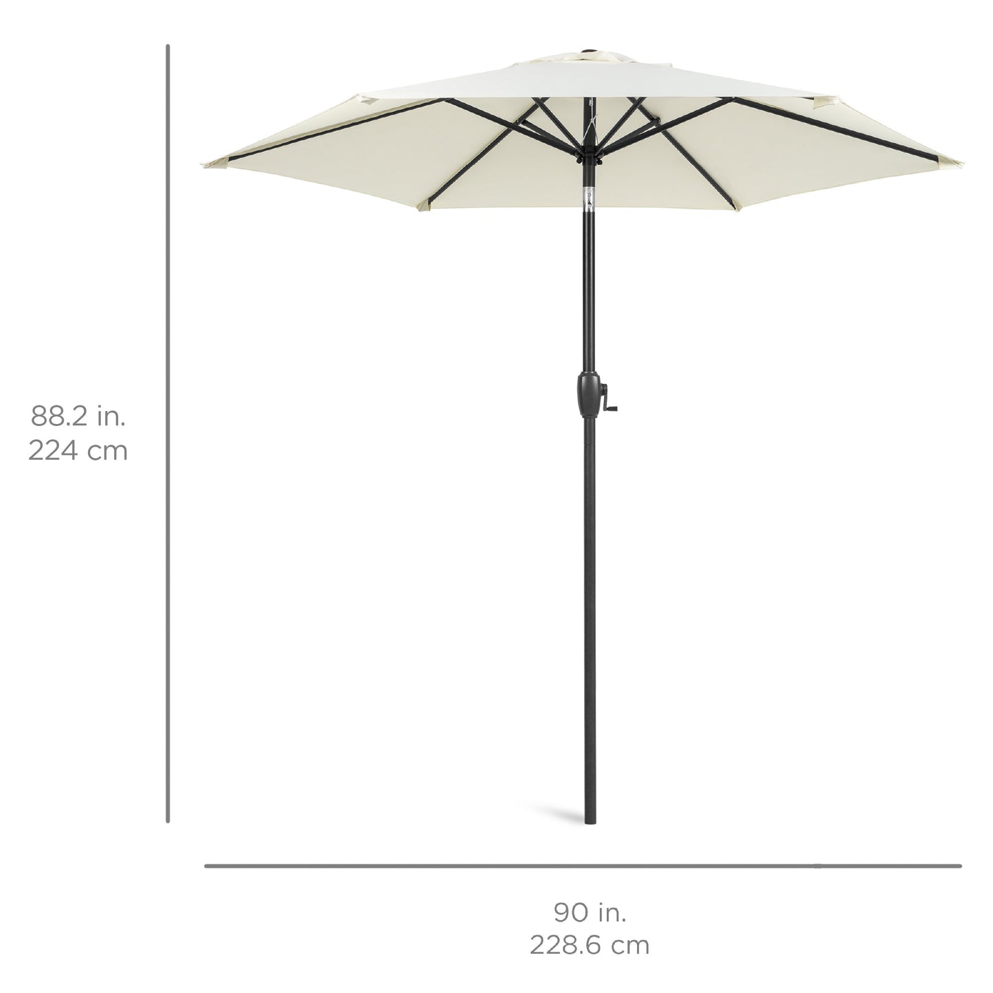 Outdoor Market Patio Umbrella w/ Push Button Tilt, Crank Lift - 7.5ft