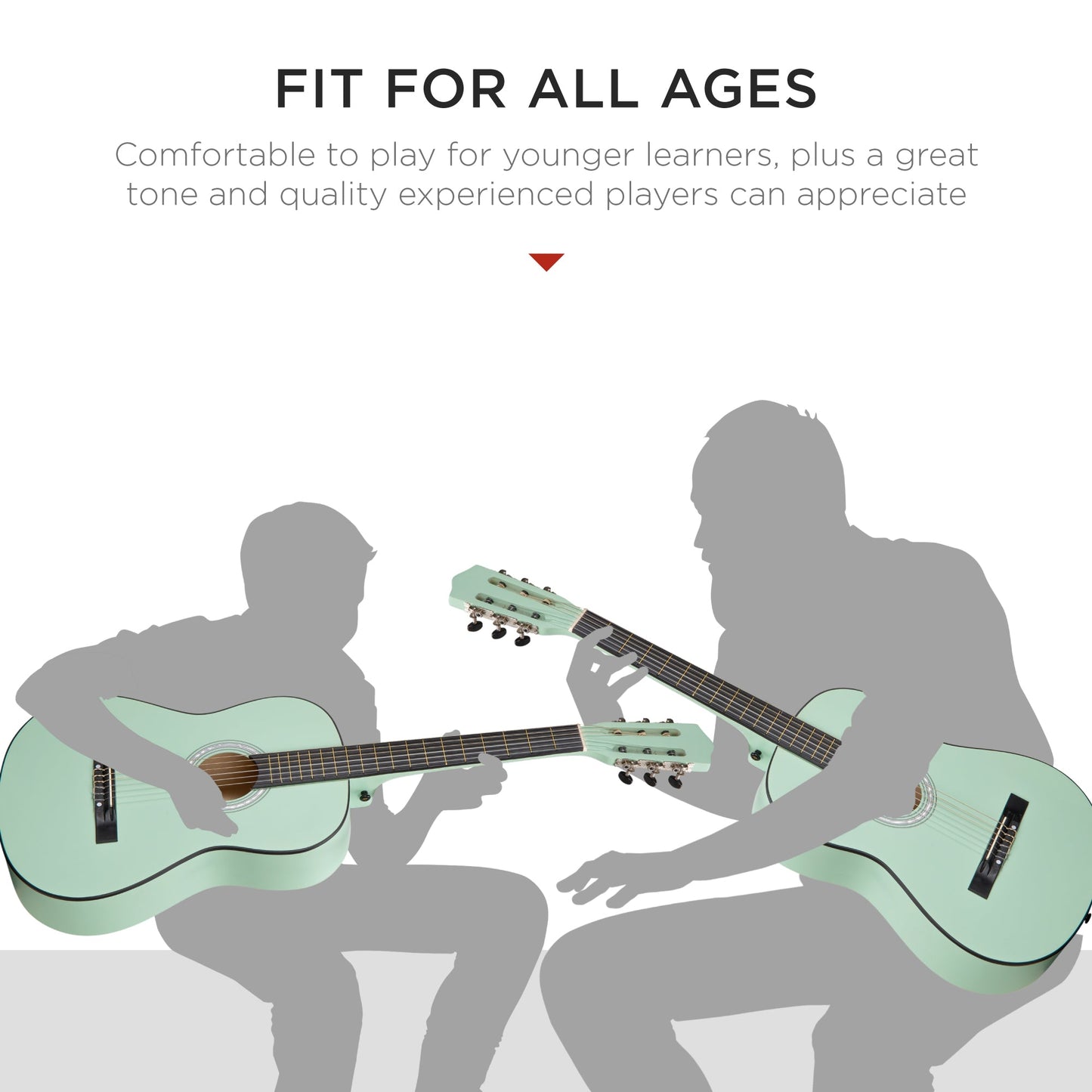 Beginner Acoustic Guitar Set w/ Case, Strap, Digital Tuner, Strings - 38in