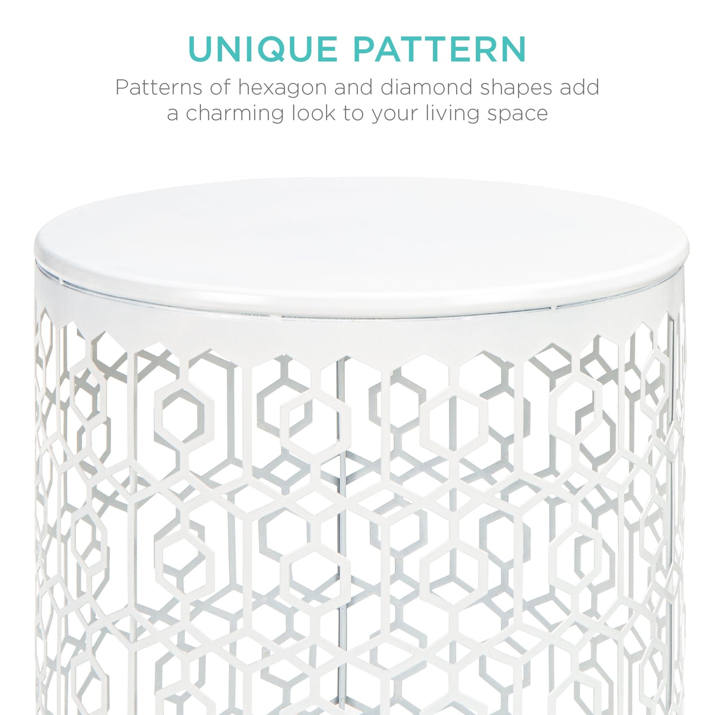 Set of 2 Decorative Round Side Accent Table Nightstands w/ Nesting Design