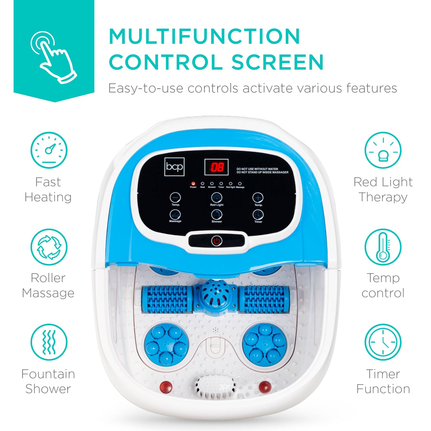 Automatic Heated Shiatsu Massage Foot Bath Spa w/ Pumice Stone