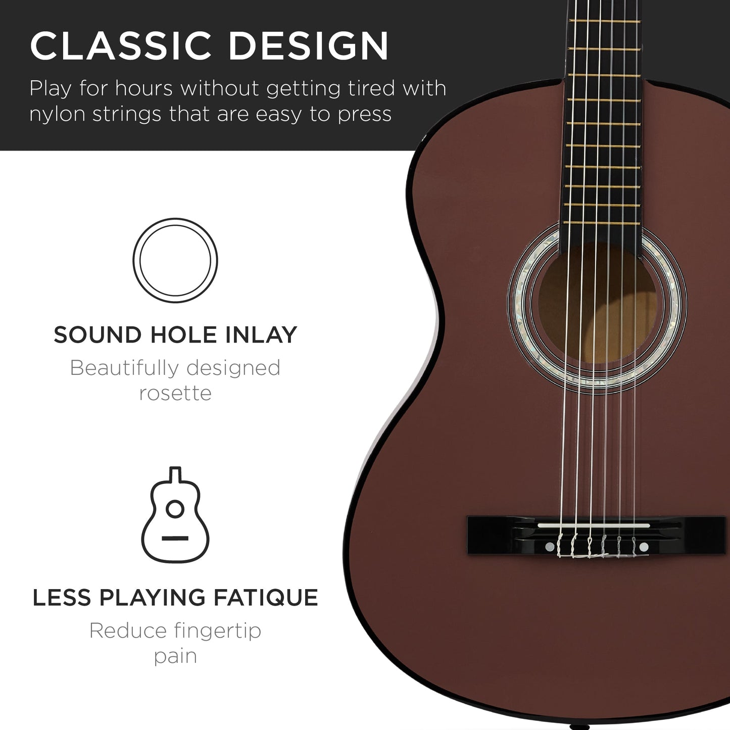 Beginner Acoustic Guitar Set w/ Case, Strap, Digital Tuner, Strings - 38in