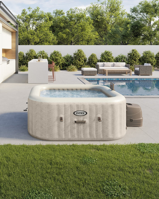 PureSpa™ Chevron Deluxe Inflatable Hot Tub Set - 4 Person