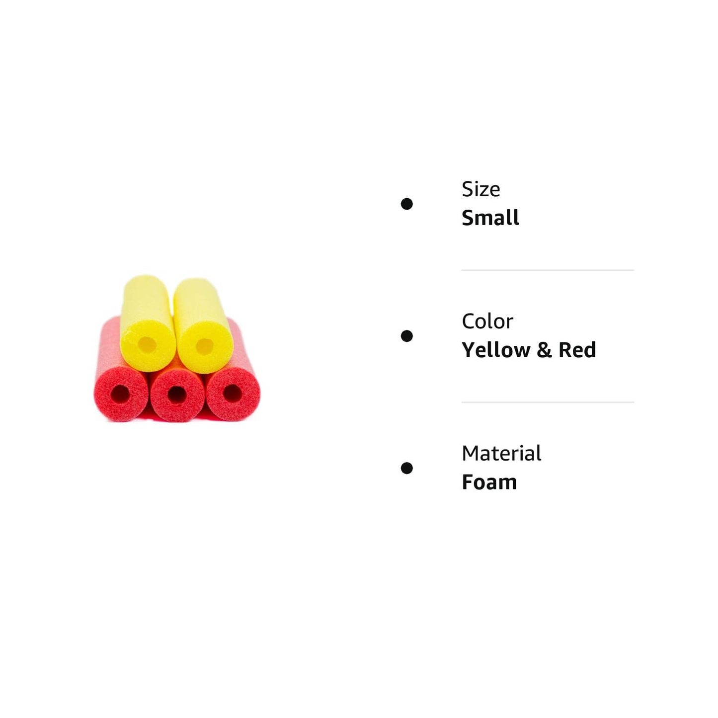 Pool Noodle, FixFind 5 Pack of 52 Inch Hollow Foam Pool Swim Noodle, Bright Foam Noodles for Swimming, Floating and Craft Projects Yellow & Red