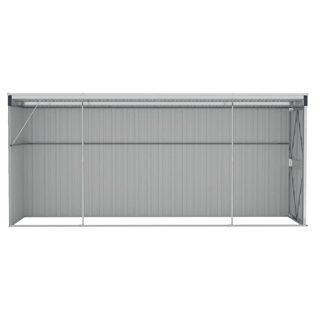 vidaXL Abri de rangement, abri de jardin mural avec portes doubles verrouillables, abri de rangement extérieur pour pelouse de patio, acier anthracite 46,5" x 150,4" x 70,1"