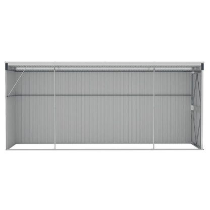 vidaXL Abri de rangement, abri de jardin mural avec portes doubles verrouillables, abri de rangement extérieur pour pelouse de patio, acier anthracite 46,5" x 150,4" x 70,1"