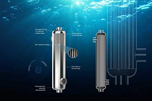 Échangeur de chaleur de piscine AB 55 K BTU, acier inoxydable 316L même ports latéraux 1" et 3/4" FPT SP-55K-S 