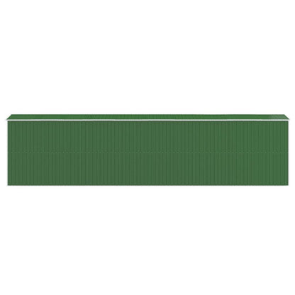 GOLINPEILO Abri de jardin extérieur en métal, grand hangar à outils utilitaire en acier, abri de jardin en acier avec doubles portes coulissantes, rangement utilitaire et outils, vert 75,6"x336,6"x87,8" 75,6"x336,6"x87,8" 