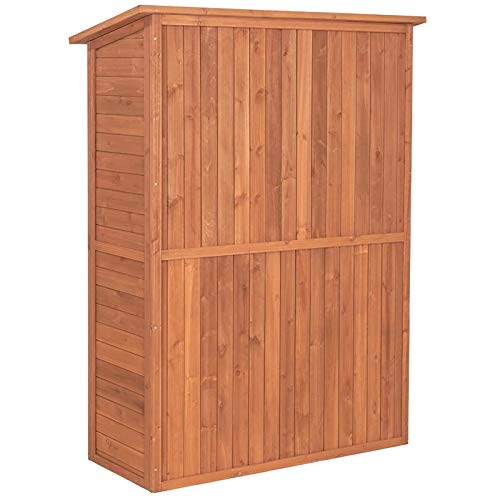 Leisure Season MCS5137 Armoire de rangement multi-compartiments – Marron – Abri intérieur et extérieur pour jardin, patio, abri de jardin, porche, garage – Organiseur d'outils et meubles avec étagères, armoires 