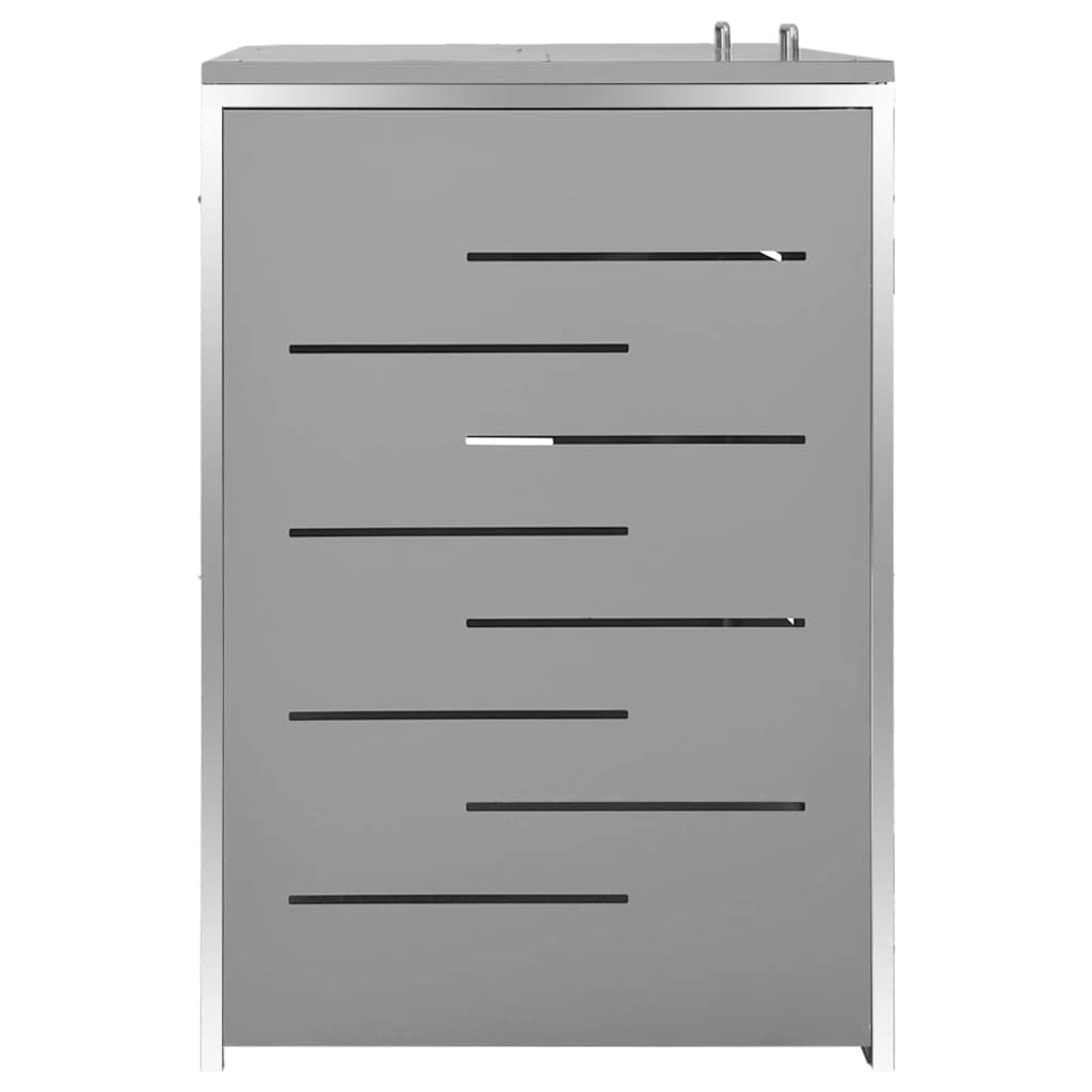 CHARMMA Garbage Bin Shed Horizontal,Outdoor Storage Box Weather Resistance, Multi-Purpose Lockable and Ventilated Bin Shed for Yard Toys, Garden Tools, Patio Accessories,Gray,4.5 x 2.5 x 3.8ft 4.5 x 2.5 x 3.8ft Gray