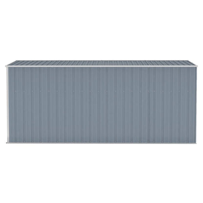 GOLINPEILO Wall-Mounted Metal Outdoor Garden Storage Shed, Steel Utility Tool Shed Storage House, Steel Yard Shed with Double Sliding Doors, Utility and Tool Storage, Gray 46.5"x150.4"x70.1" 46.5"x150.4"x70.1"(Wall-mounted)