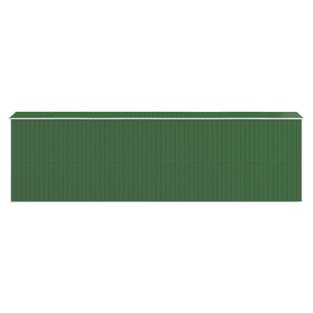 GOLINPEILO Abri de jardin extérieur en métal, grand hangar à outils utilitaire en acier, abri de jardin en acier avec doubles portes coulissantes, rangement utilitaire et outils, vert 75,6"x238,6"x87,8" 75,6"x238,6"x87,8" 