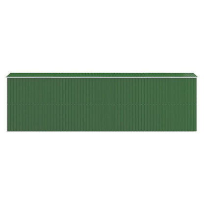 GOLINPEILO Abri de jardin extérieur en métal, grand hangar à outils utilitaire en acier, abri de jardin en acier avec doubles portes coulissantes, rangement utilitaire et outils, vert 75,6"x238,6"x87,8" 75,6"x238,6"x87,8" 