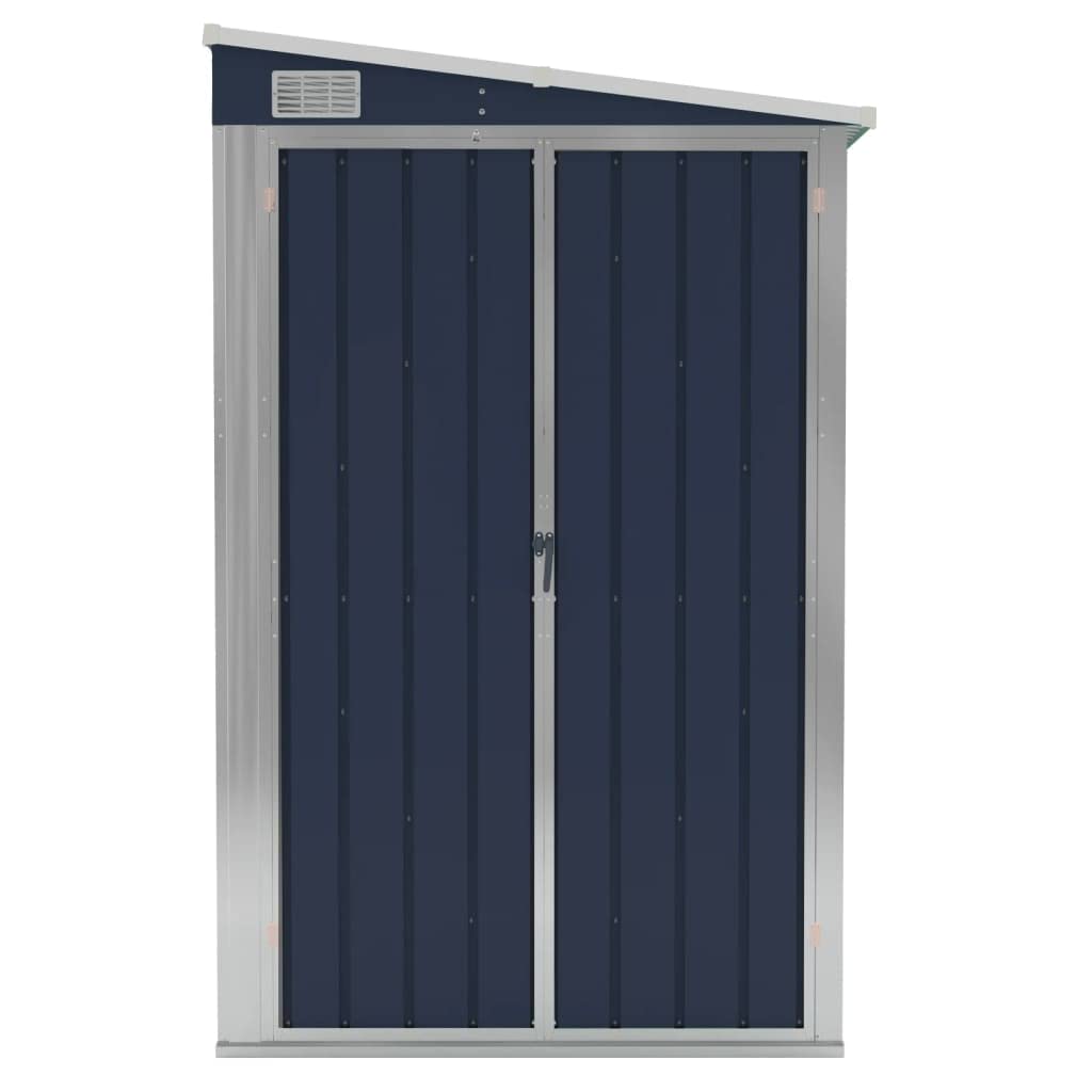 GOLINPEILO Wall-Mounted Metal Outdoor Garden Storage Shed, Steel Utility Tool Shed Storage House, Steel Yard Shed with Double Sliding Doors, Utility and Tool Storage, Anthracite 46.5"x113.4"x70.1" 46.5"x113.4"x70.1"(Wall-mounted)