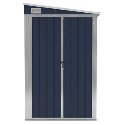 GOLINPEILO Wall-Mounted Metal Outdoor Garden Storage Shed, Steel Utility Tool Shed Storage House, Steel Yard Shed with Double Sliding Doors, Utility and Tool Storage, Anthracite 46.5"x113.4"x70.1" 46.5"x113.4"x70.1"(Wall-mounted)