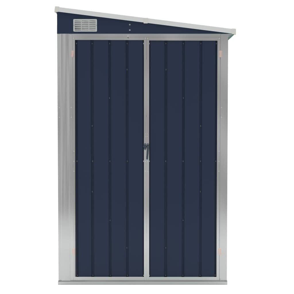 GOLINPEILO Wall-Mounted Metal Outdoor Garden Storage Shed, Steel Utility Tool Shed Storage House, Steel Yard Shed with Double Sliding Doors, Utility and Tool Storage, Anthracite 46.5"x150.4"x70.1" 46.5"x150.4"x70.1"(Wall-mounted)