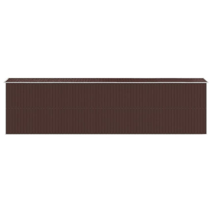 GOLINPEILO Abri de jardin extérieur en métal, grand hangar à outils utilitaire en acier, abri de jardin en acier avec doubles portes coulissantes, rangement utilitaire et outils, marron foncé 75,6"x303,9"x87,8" 75,6"x303,9"x87,8" 