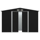 GOLINPEILO Metal Outdoor Garden Storage Shed, 101.2" x 80.7" x 70.1" Steel Utility Tool Shed Storage House, Steel Yard Shed with Double Sliding Doors, Utility and Tool Storage for Garden,Anthracite 101.2" x 80.7" x 70.1" Anthracite