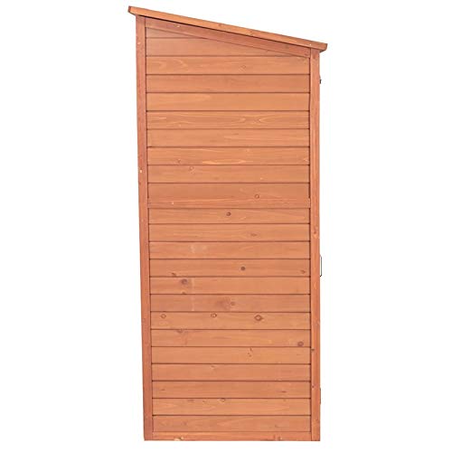 Leisure Season SCT1753 Armoire de rangement avec table rabattable – Marron – Grandes armoires verticales extérieures et intérieures pour jardinage, garage – Organiseur d'outils avec compartiments et étagères pour jardin, arrière-cour 