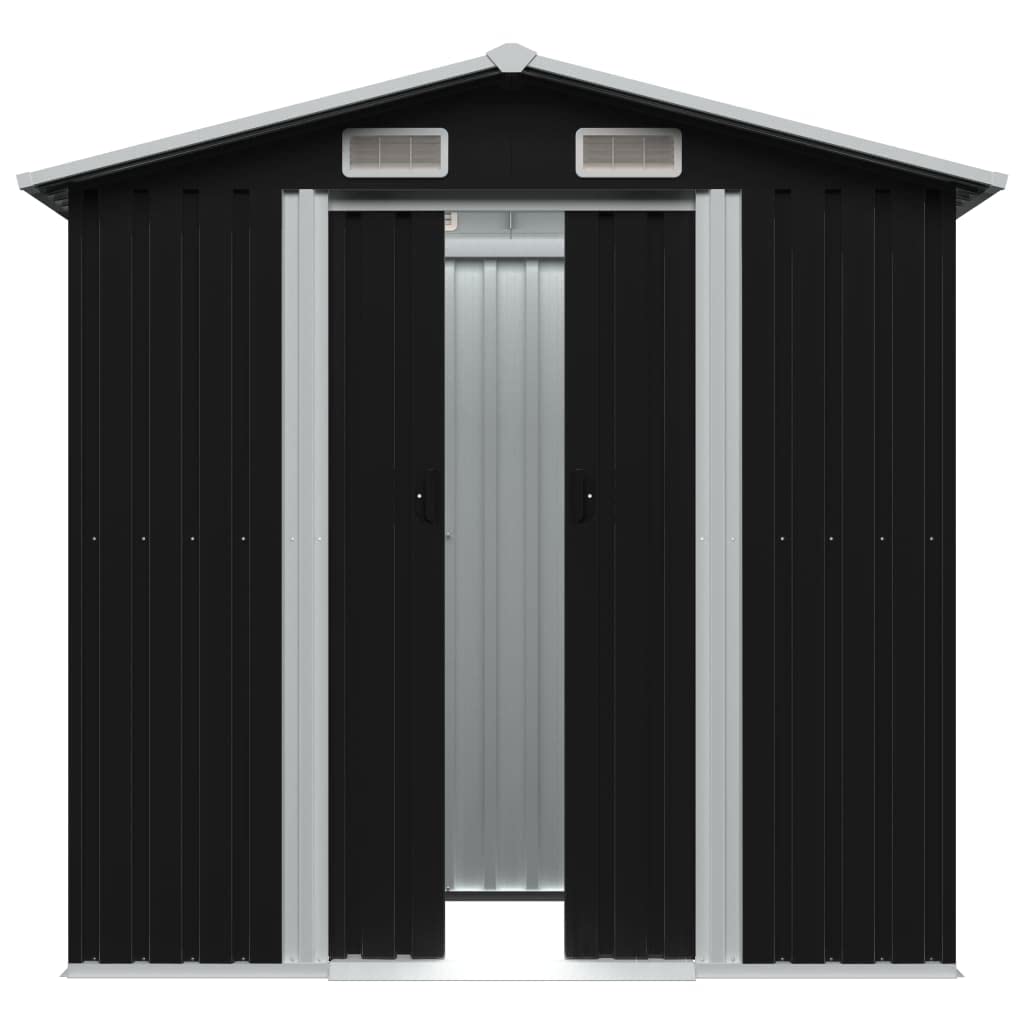 GOLINPEILO Metal Outdoor Garden Storage Shed, 80.3" x 52" x 73.2" Steel Utility Tool Shed Storage House, Steel Yard Shed with Double Sliding Doors, Utility and Tool Storage for Garden,Anthracite 80.3" x 52" x 73.2" Anthracite