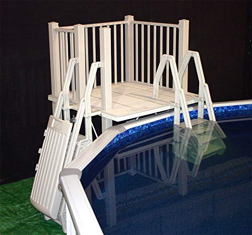 VinylWorks Canada 5x5 Resin Pool Deck Kit with Steps-Taupe 5' x 5'