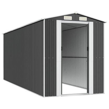 GOLINPEILO Metal Outdoor Garden Storage Shed, Large Steel Utility Tool Shed Storage House, Steel Yard Shed with Double Sliding Doors, Utility and Tool Storage, Anthracite 75.6"x205.9"x87.8" 75.6"x205.9"x87.8"