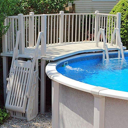 Vinyl Works of Canada Kit de terrasse en résine pour piscine hors sol - Taupe 5 x 13,5 pieds