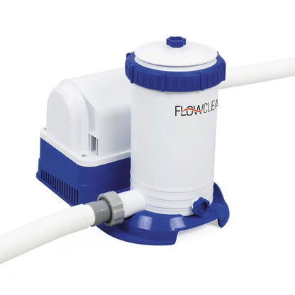 Bestway 58392E Flowclear 2500 GPH Water Filter Pump for Above-Ground Swimming Pools with Customizable Timer and Set of Adapters 2500gal