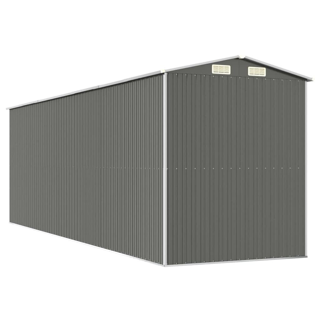 GOLINPEILO Abri de jardin extérieur en métal, grand hangar à outils utilitaire en acier, abri de jardin en acier avec doubles portes coulissantes, rangement utilitaire et outils, gris clair 75,6"x238,6"x87,8" 75,6"x238,6"x87,8" 