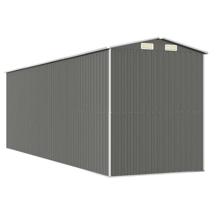 GOLINPEILO Abri de jardin extérieur en métal, grand hangar à outils utilitaire en acier, abri de jardin en acier avec doubles portes coulissantes, rangement utilitaire et outils, gris clair 75,6"x238,6"x87,8" 75,6"x238,6"x87,8" 