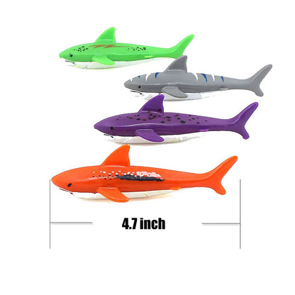 ZHFUYS Jouet de Piscine de Plongée Natation Sous-Marine Lancer Plongée Requin Torpille, Paquet de 4 Multicolore-1