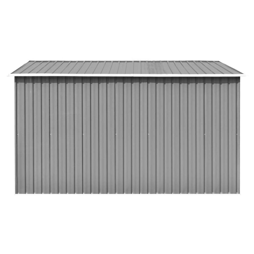 GOLINPEILO Abri de jardin extérieur en métal, 101,2" x 117,3" x 70,1", abri de jardin utilitaire en acier, abri de jardin en acier avec portes coulissantes doubles, rangement utilitaire et outils pour jardin, terrasse, gris 101,2" x 117,3" x 70,1" gris 