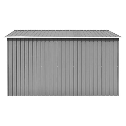 GOLINPEILO Abri de jardin extérieur en métal, 101,2" x 117,3" x 70,1", abri de jardin utilitaire en acier, abri de jardin en acier avec portes coulissantes doubles, rangement utilitaire et outils pour jardin, terrasse, gris 101,2" x 117,3" x 70,1" gris 