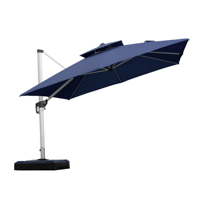 Parasol extérieur carré 10 pieds bleu marine 