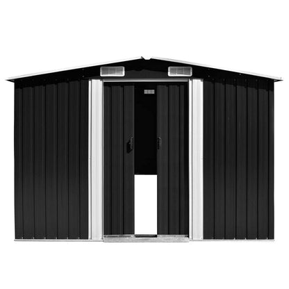 GOLINPEILO Large Outdoor Garden Shed with Sliding Doors and Vents Galvanized Steel Outdoor Tool Shed Pool Supplies Organizer Outside Shed for Backyard Yard Lawn Mower 101.2"x154.3"x71.3" Anthracite 101.2"x154.3"x71.3"