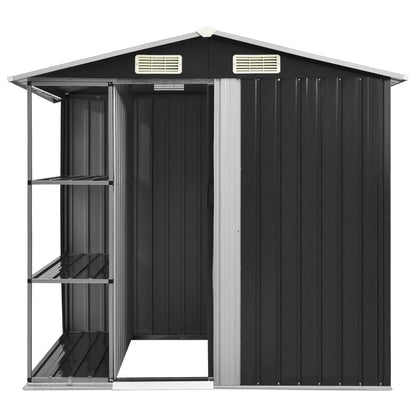 GOLINPEILO Metal Outdoor Garden Storage Shed with Rack, 80.7" x 51.2" x 72" Steel Utility Tool Shed Storage House, Steel Yard Shed, Utility and Tool Storage for Garden, Patio, Outdoor Use, Anthracite 80.7" x 51.2" x 72"