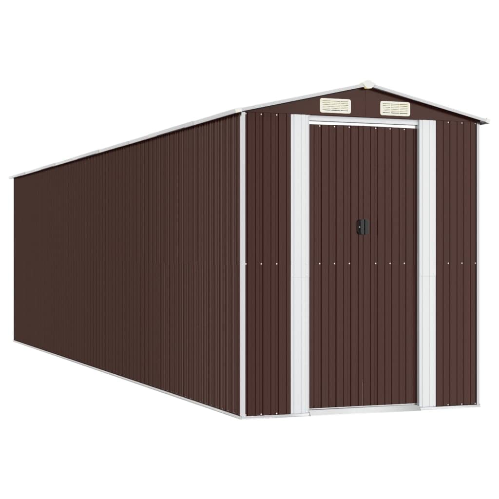 GOLINPEILO Metal Outdoor Garden Storage Shed, Large Steel Utility Tool Shed Storage House, Steel Yard Shed with Double Sliding Doors, Utility and Tool Storage, Dark Brown 75.6"x303.9"x87.8" 75.6"x303.9"x87.8"