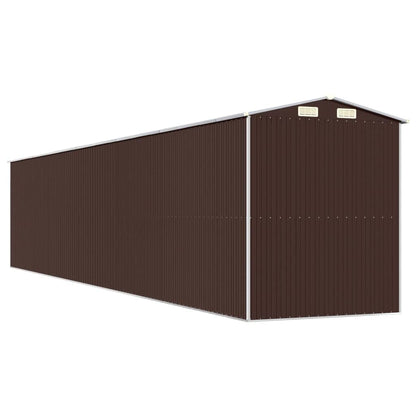 GOLINPEILO Abri de jardin extérieur en métal, grand hangar à outils utilitaire en acier, abri de jardin en acier avec doubles portes coulissantes, rangement utilitaire et outils, marron foncé 75,6"x402"x87,8" 75,6"x402"x87,8" 