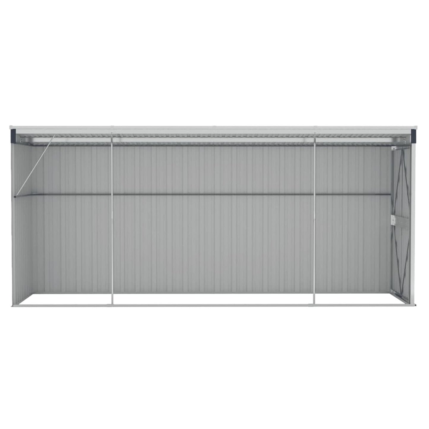 Gecheer Wall-Mounted Garden Shed Anthracite 46.5"x150.4"x70.1" Steel, Outdoor Storage Shed with Door Galvanized Steel Shed Storage House for Backyard Garden Patio Lawn 46.5 x 150.4 x 70.1