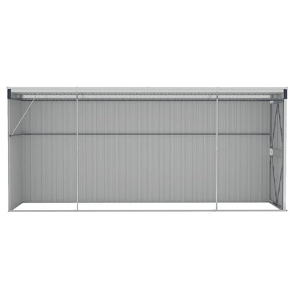 Gecheer Wall-Mounted Garden Shed Anthracite 46.5"x150.4"x70.1" Steel, Outdoor Storage Shed with Door Galvanized Steel Shed Storage House for Backyard Garden Patio Lawn 46.5 x 150.4 x 70.1