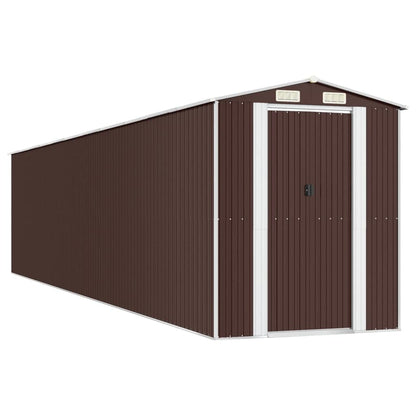 GOLINPEILO Metal Outdoor Garden Storage Shed, Large Steel Utility Tool Shed Storage House, Steel Yard Shed with Double Sliding Doors, Utility and Tool Storage, Dark Brown 75.6"x369.3"x87.8" 75.6"x369.3"x87.8"