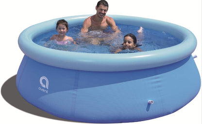 Piscine gonflable familiale, piscines gonflables pour enfants, piscines gonflables à anneau supérieur, piscines pour adultes, jeux de sport gonflables en plein air pour le jardin, facile à installer et durable (2,4 m x 63,5 cm, bleu)